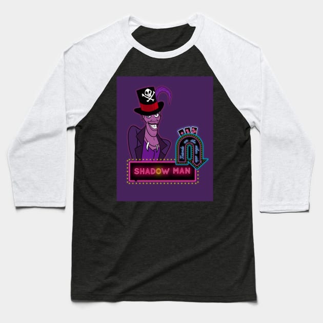 Shadow Man Baseball T-Shirt by Paper Loves Ink